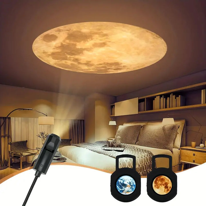 Projector lámpa Föld és Hold - CelestiaGlow