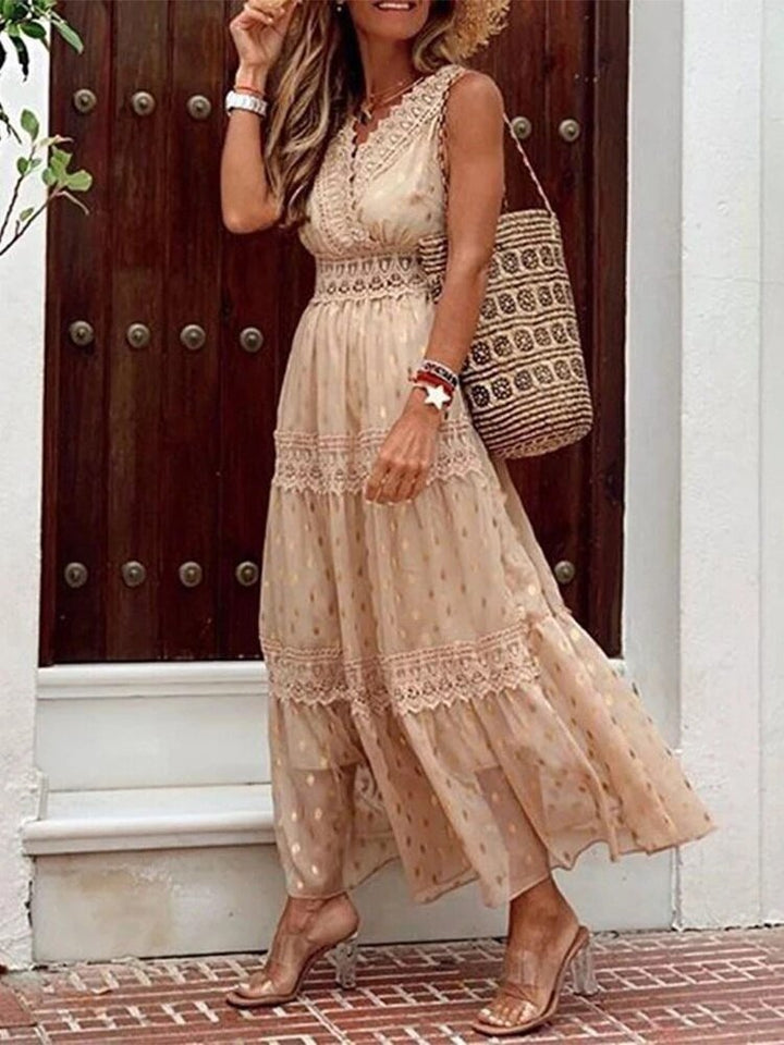 Laza boho nyári ruha Ibiza stílusban V-nyakkivágással – Niva