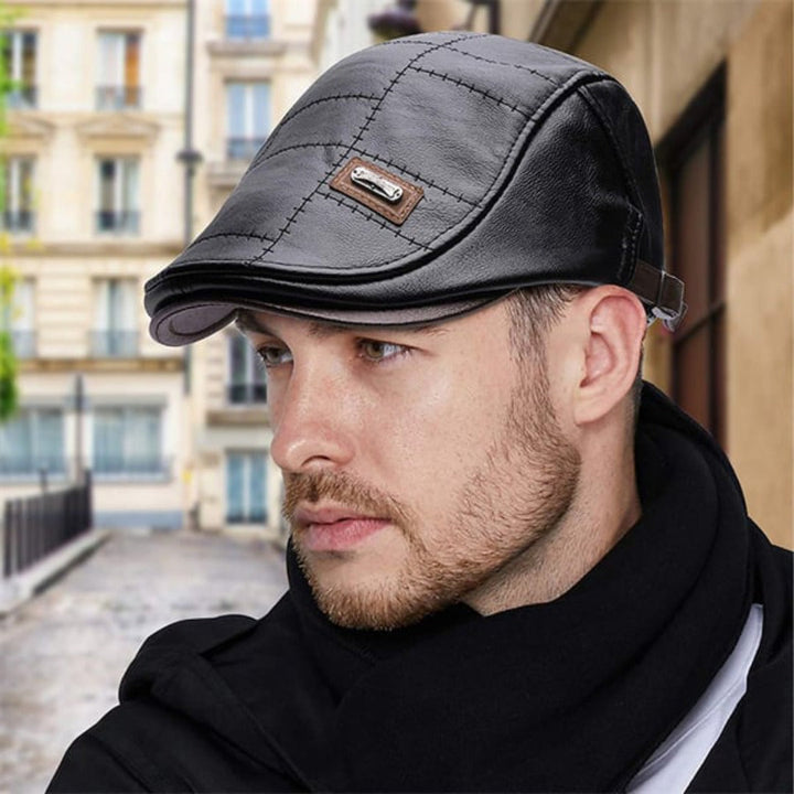 Retro Férfi Bőr Baret - HeritageCap