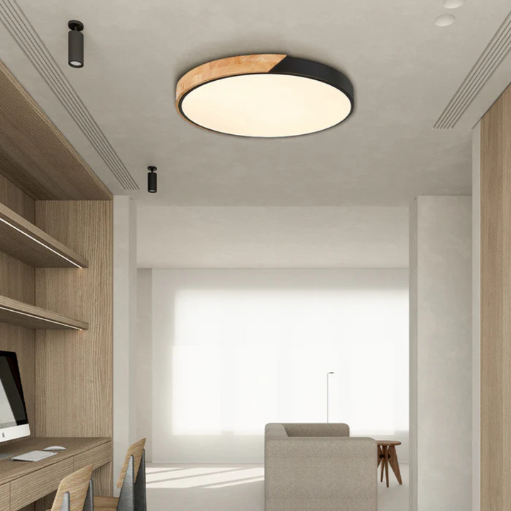 Delos Scandi Wood Ceiling Light | Natural LED Design Lamp 8