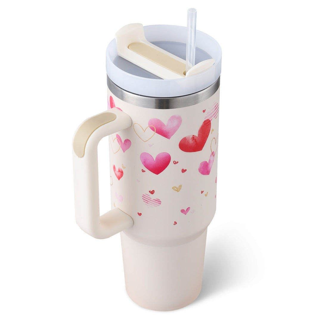 Szigetelő Bögre Karral és Szív Straw - ChillMate