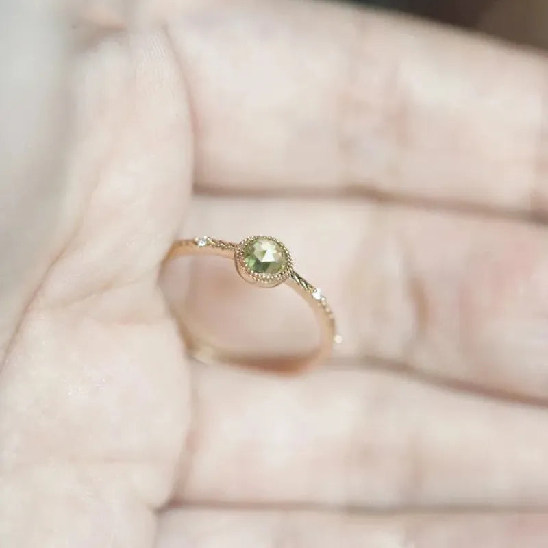 Friss Zöld Peridot Szépséggyűrű