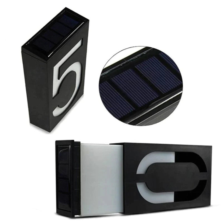 Napelemről működő világító házszám - SolarSign