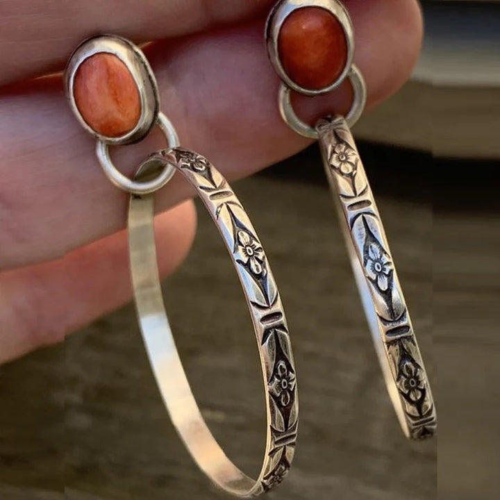 Boho Vintage ónix fülbevaló - Nalani