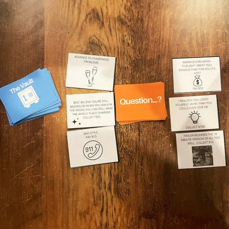 Zenén alapuló társasjáték dalkártyákkal és Monopoly-pénzzel játékestekre.