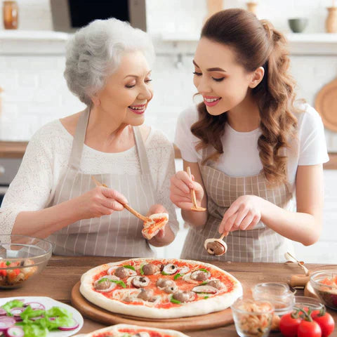 Mozgatható pizzakészítő nyársrúdból készült nyársnyomó mechanizmussal – Fornello