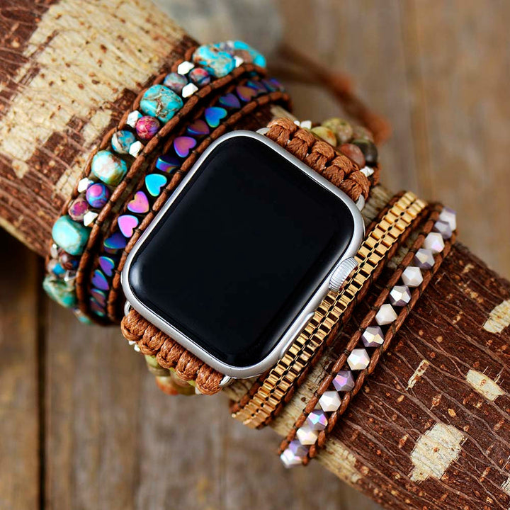 AA NOT AVAILABLE Jaspis & Onyx Bohém Apple Watch Szíj - Lyra