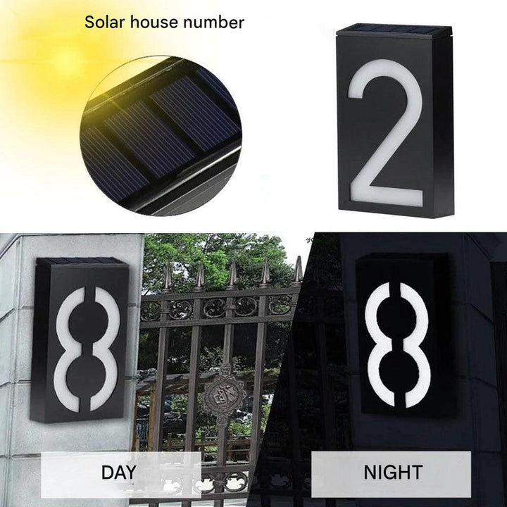 Napelemről működő világító házszám - SolarSign