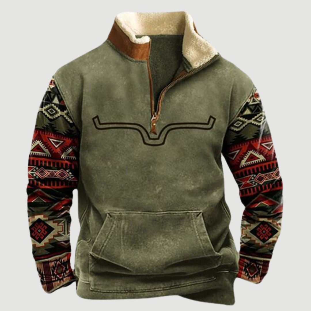 Vintage Fleece Téleni Pulóver Cipzárral Férfiaknak - Felix