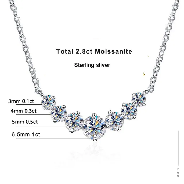AA NOT AVAILABLE 925 Sterling Moissanit Nyaklánc