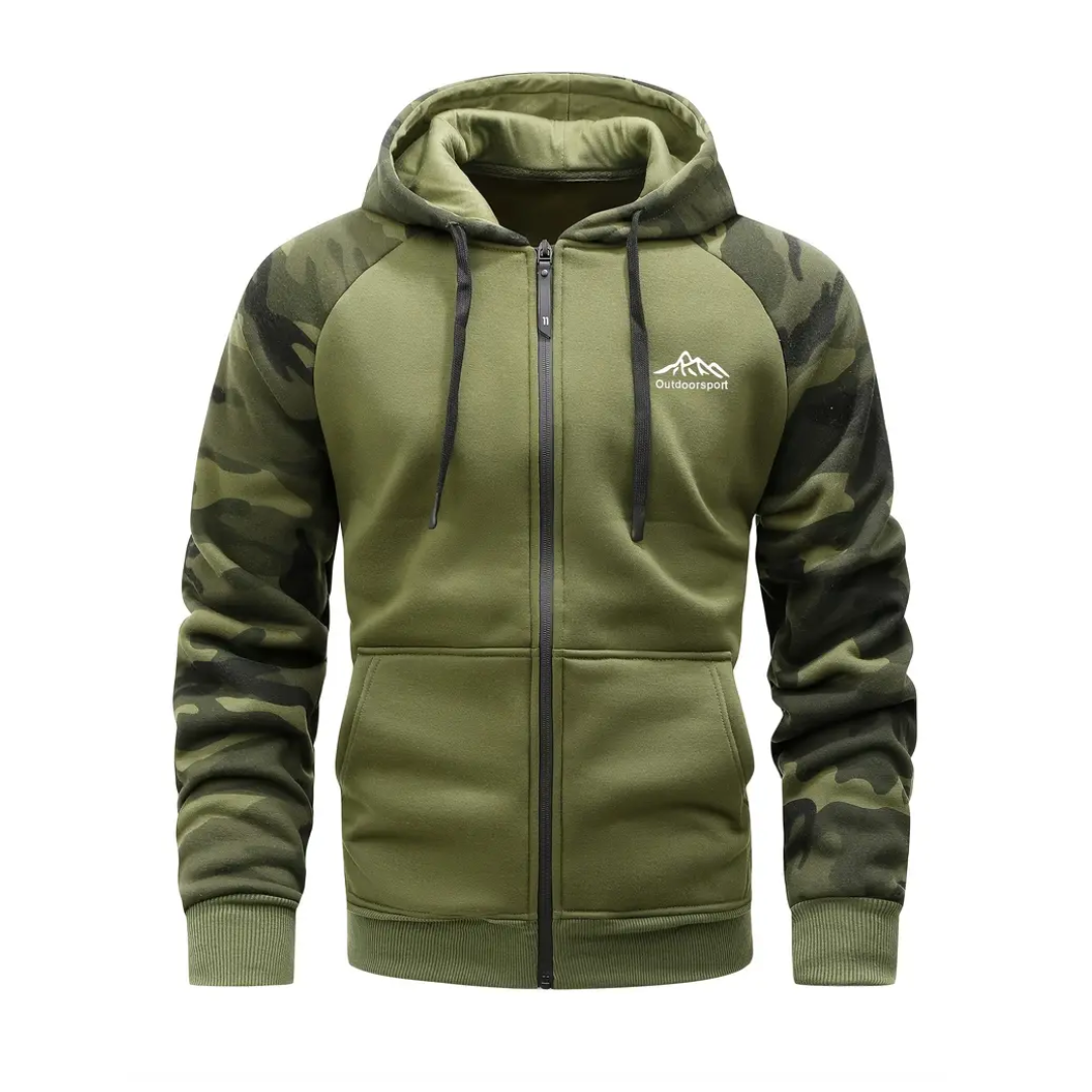 Meleg és kényelmes férfi kamuflázs fleece dzseki – Ethan
