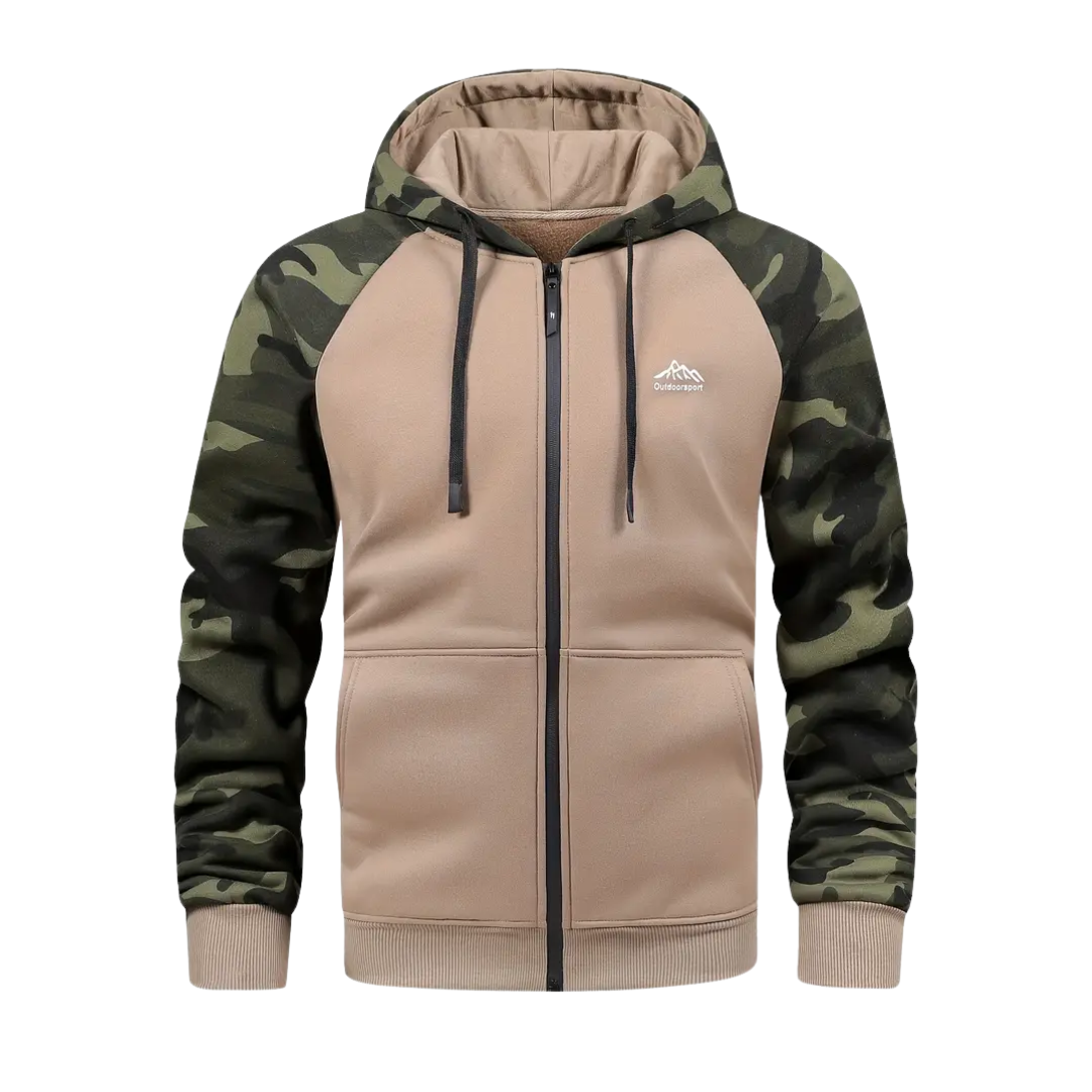Meleg és kényelmes férfi kamuflázs fleece dzseki – Ethan