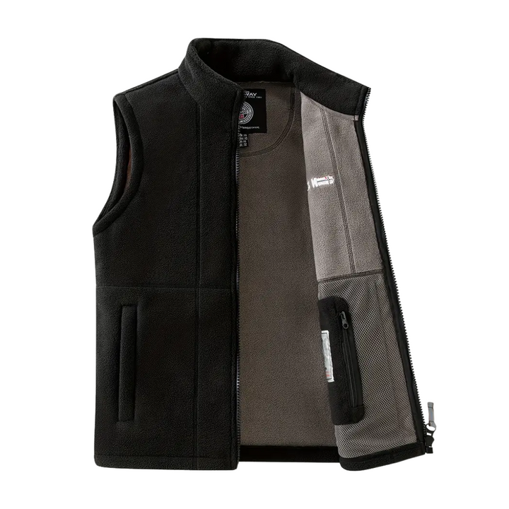 Férfi fleece kültéri mellény – Bélelt, álló gallérral – Kaspar