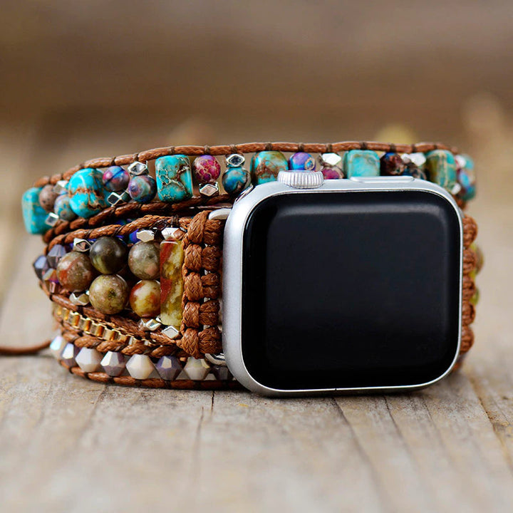 AA NOT AVAILABLE Jaspis & Onyx Bohém Apple Watch Szíj - Lyra