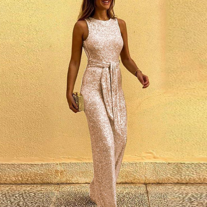 Ujjatlan partijumpsuit nőknek – Testhez álló és ünnepi – Amira