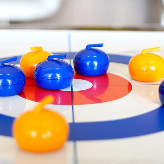 Mini asztali curling játék otthoni használatra csúszókövekkel és mágnesrudakkal