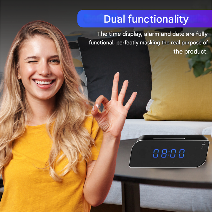 Digitális Ébresztőóra Rejtett Megfigyelő Kamerával – StealthClock Cam