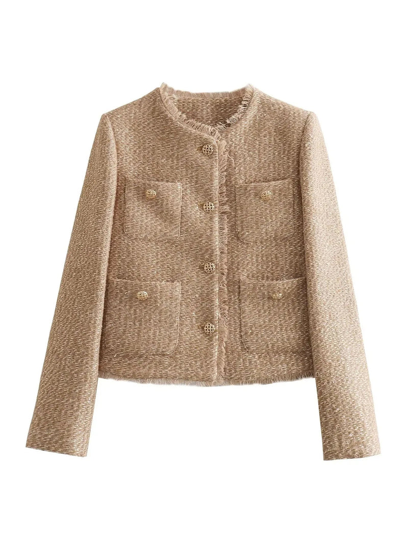 Chic Tweed Blézer Arany Gombokkal - Evelyn