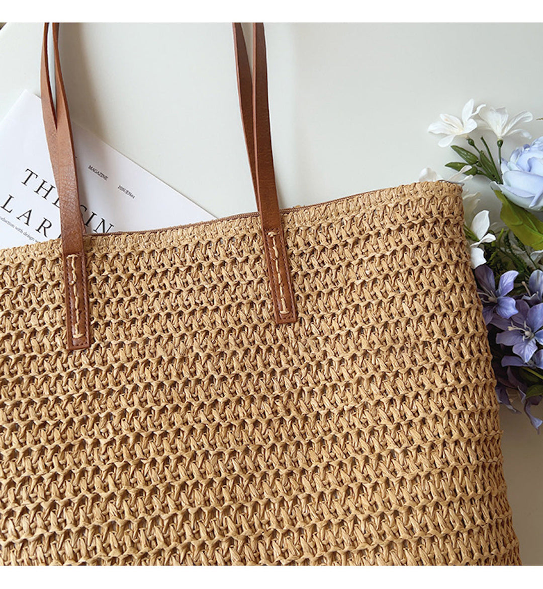 Nád Táska Bőr Pántokkal - SummerBreeze Tote