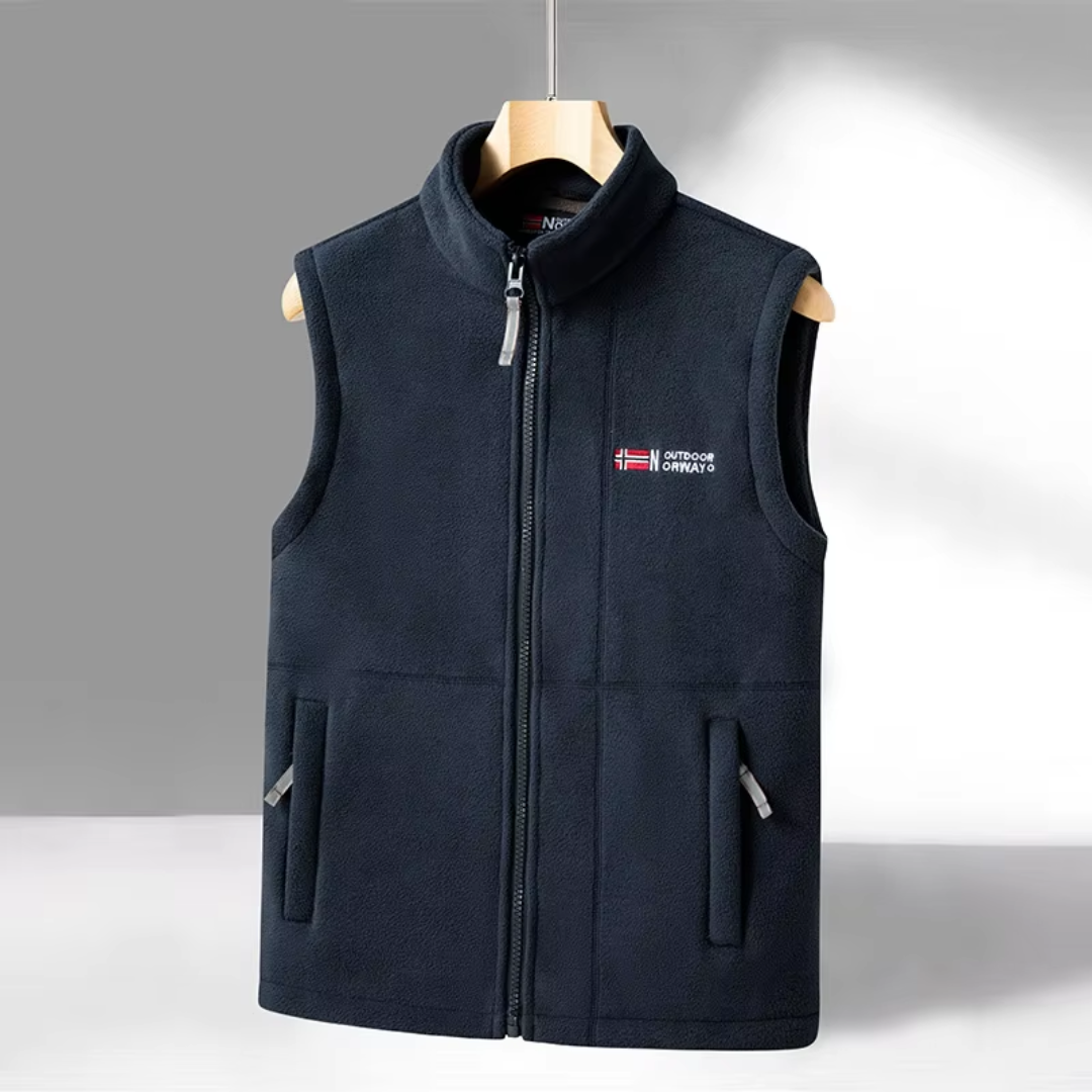 Férfi fleece kültéri mellény – Bélelt, álló gallérral – Kaspar