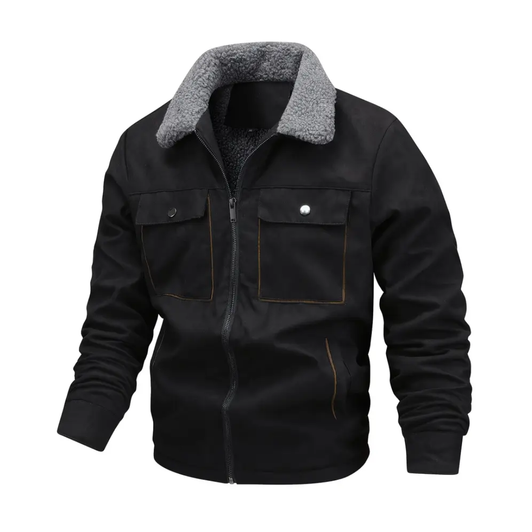Férfi kültéri kabát Teddy fleece béléssel és revernyakkal – Corvin