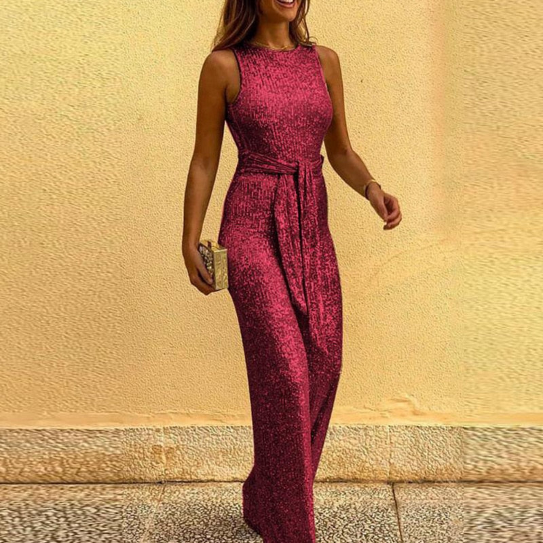 Ujjatlan partijumpsuit nőknek – Testhez álló és ünnepi – Amira