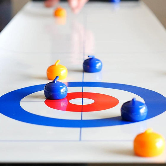 Mini asztali curling játék otthoni használatra csúszókövekkel és mágnesrudakkal