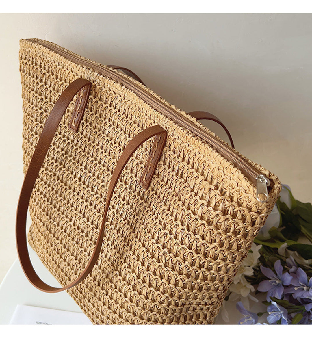 Nád Táska Bőr Pántokkal - SummerBreeze Tote
