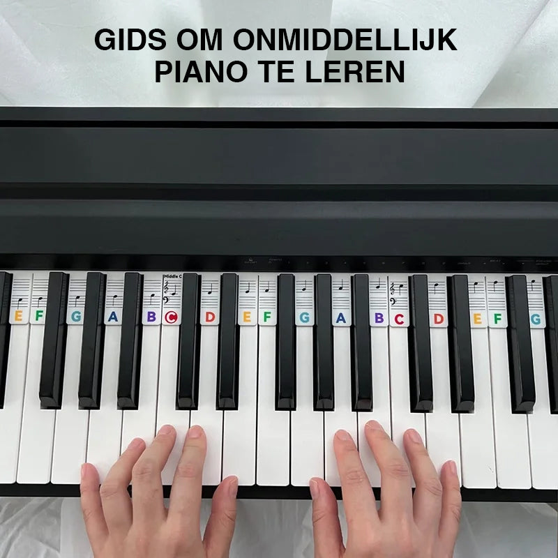 Levehető szilikon hangjegycímkék 88 billentyűs zongorákhoz és keyboardokhoz