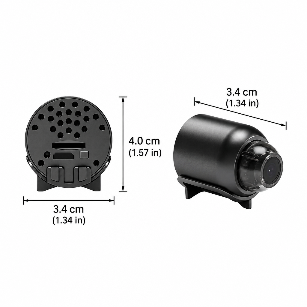 Mini cameră de securitate WiFi 1080p | Vedere nocturnă ascunsă | Notificări la detectarea mișcării | Sunet