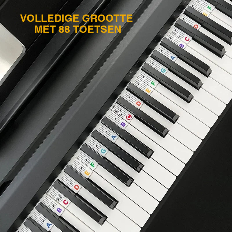 Levehető szilikon hangjegycímkék 88 billentyűs zongorákhoz és keyboardokhoz