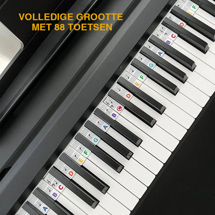 Levehető szilikon hangjegycímkék 88 billentyűs zongorákhoz és keyboardokhoz