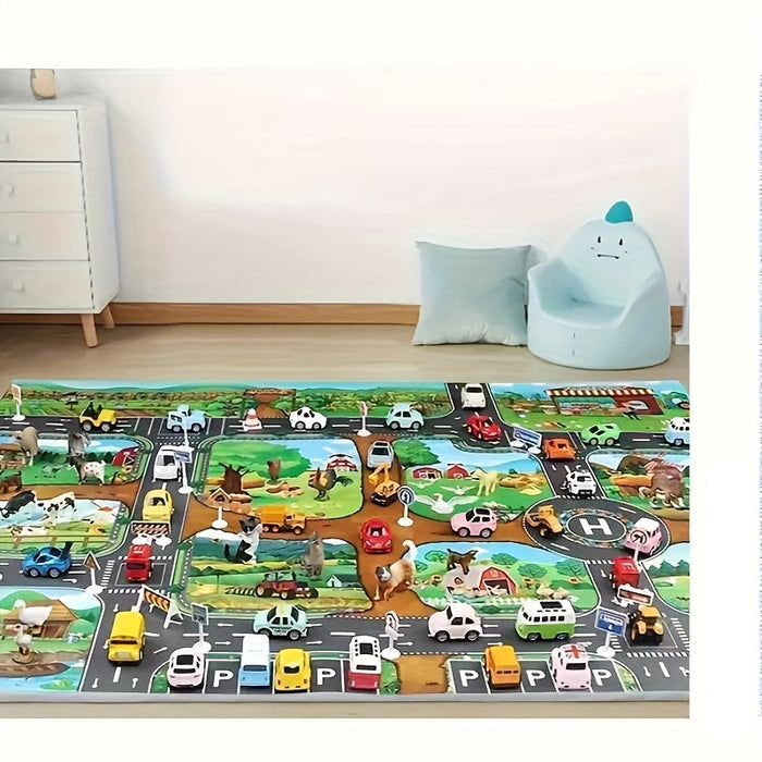 Gyermek játszószőnyeg farm- és forgalmi témával - DuoPlay