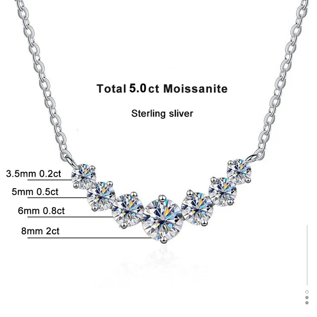AA NOT AVAILABLE 925 Sterling Moissanit Nyaklánc