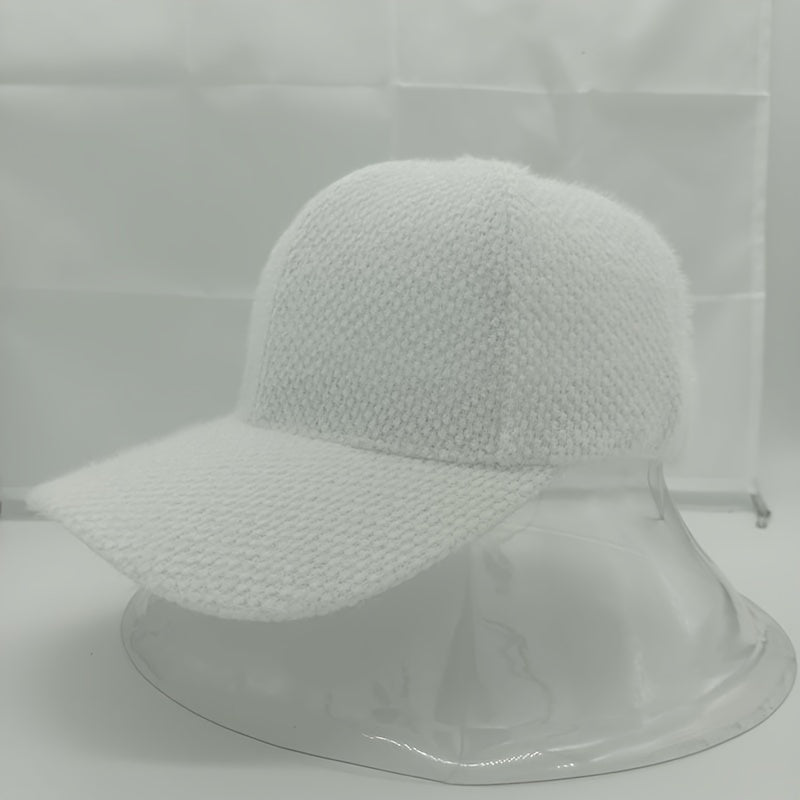 Meleg női baseballsapka műszőrme díszítéssel őszre és télre – Lorena
