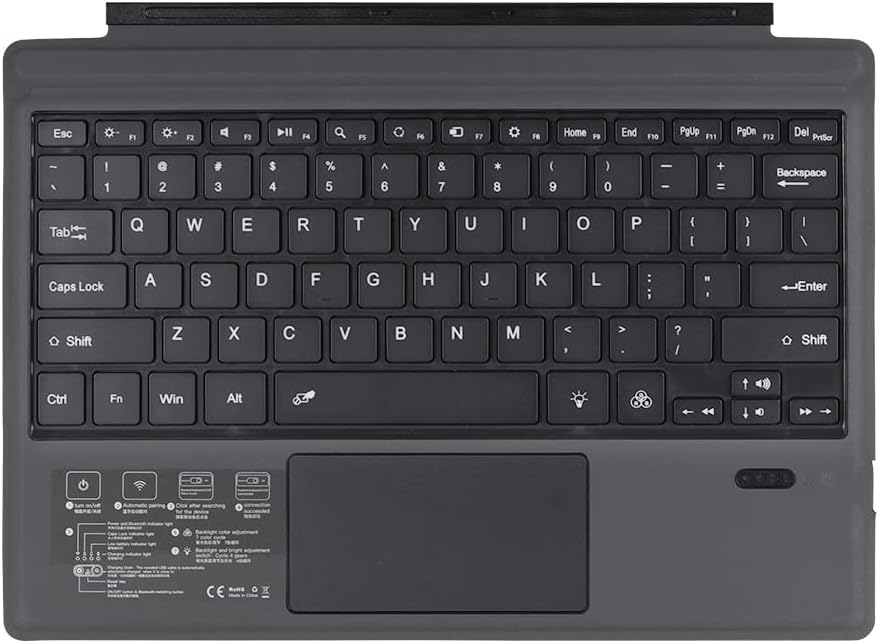 Vezeték nélküli Bluetooth billentyűzet háttérvilágítással és érintőpadal a Surface Pro-hoz – Nexora