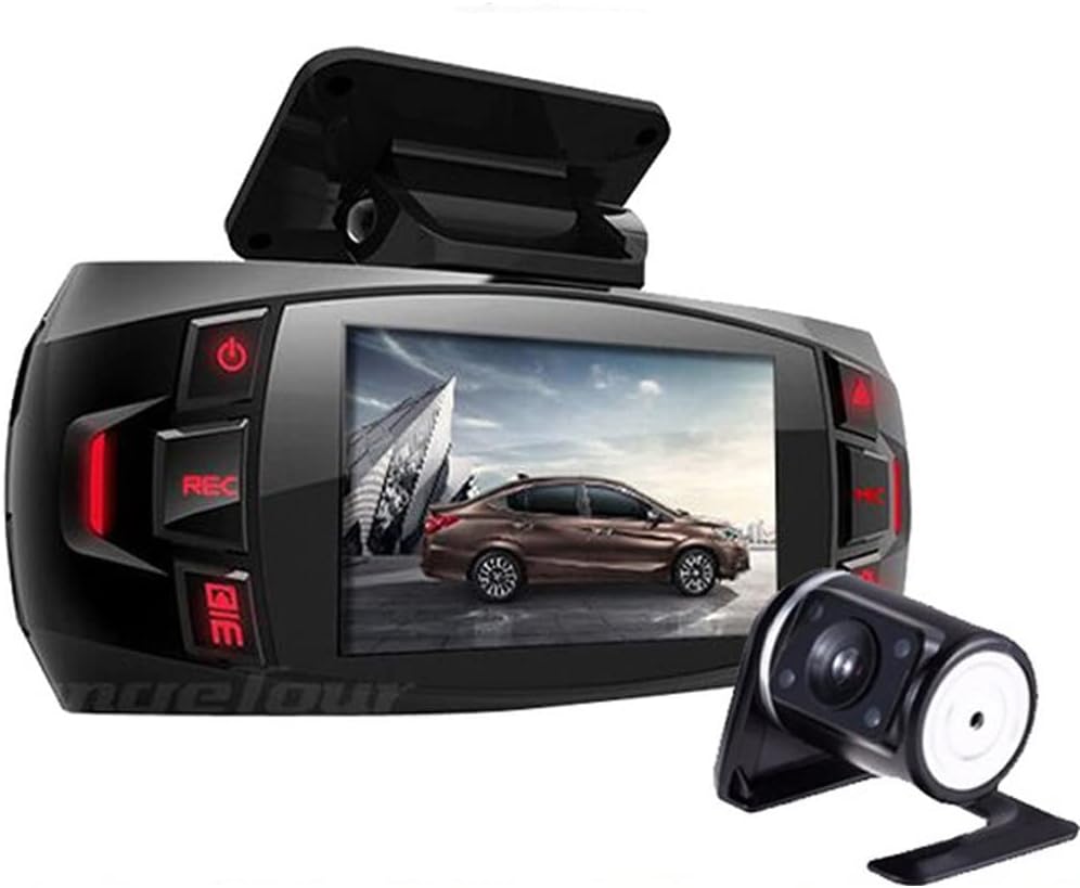 Dupla Kamera Autós Kamera 2,7" LCD 170° Széles Látószögű és Hátsó Nézet