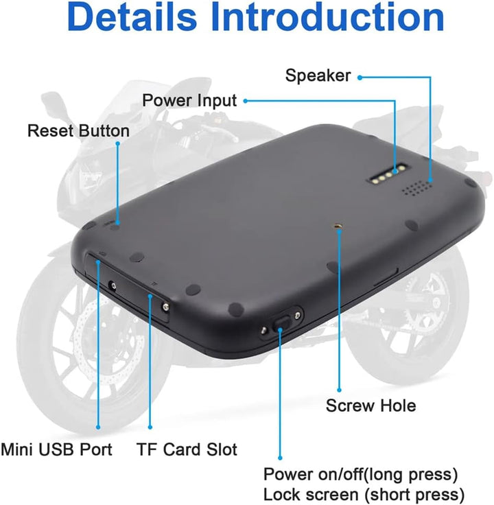 Hordozható Motorkerékpár Monitor 5" (12,7 cm) IPS Képernyővel – RideMate