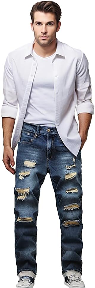 AA OOS Férfi Slim-Fit Koptatott Farmer - Mick