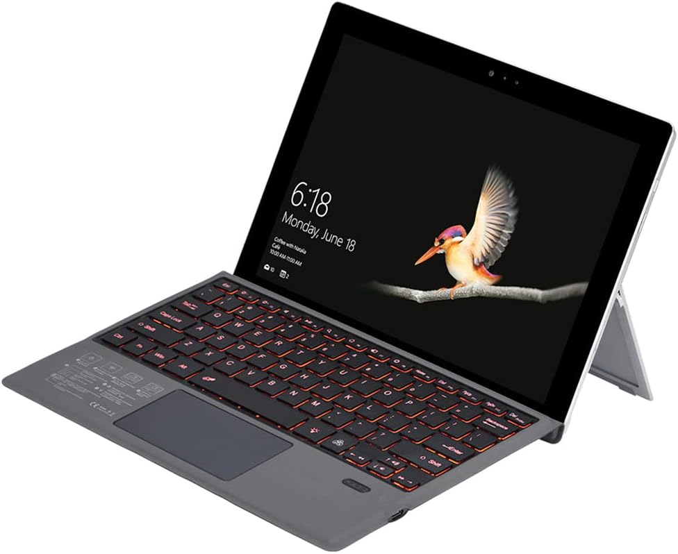 Vezeték nélküli Bluetooth billentyűzet háttérvilágítással és érintőpadal a Surface Pro-hoz – Nexora