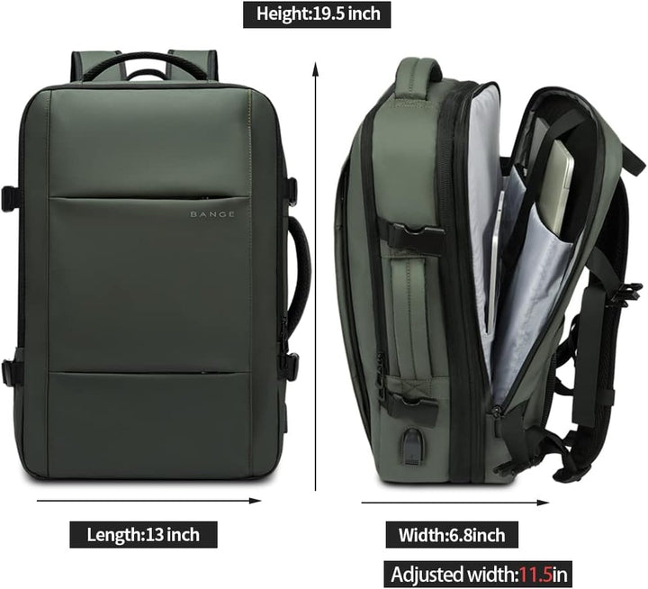 Bővíthető 26–45L vízálló utazó hátizsák laptop rekesszel és sporttáska fogantyúval
