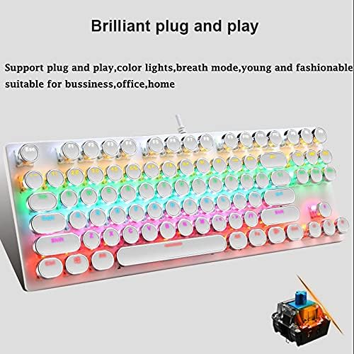 87 billentyűs mechanikus játékbillentyűzet RGB háttérvilágítással, kék kapcsolóval
