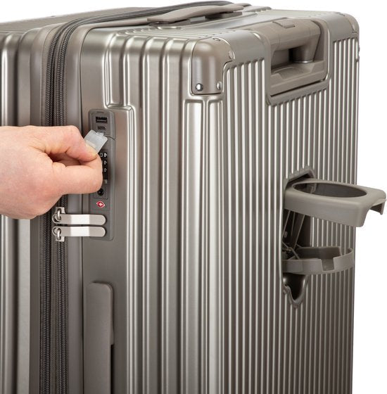 AA NOT AVAILABLE Keményfedeles bőrönd extrákkal – Míkonosz