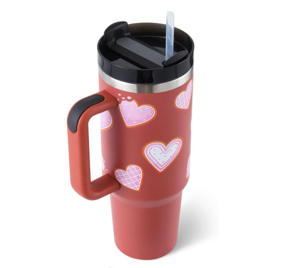 Szigetelő Bögre Karral és Szív Straw - ChillMate