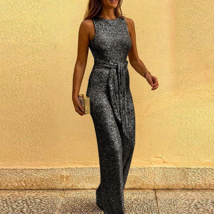 Ujjatlan partijumpsuit nőknek – Testhez álló és ünnepi – Amira