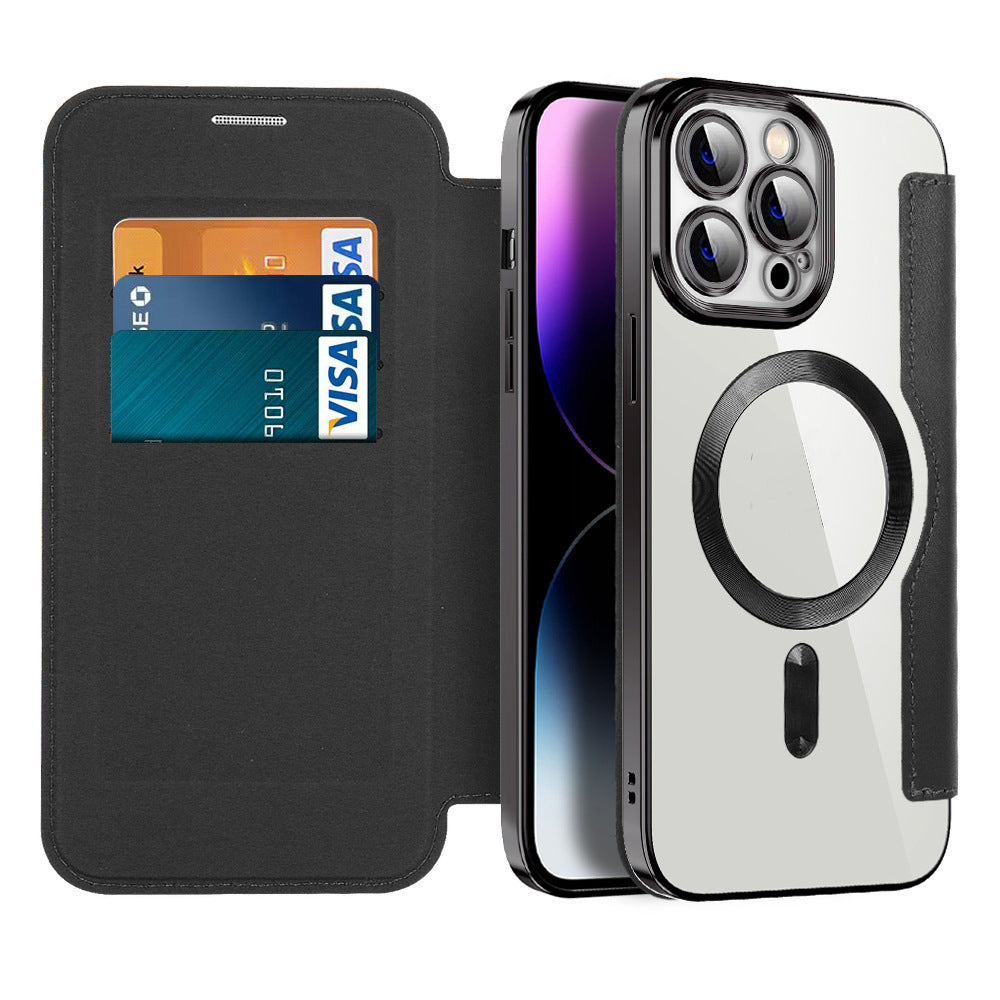 Bőr Flip tok mágneses adszorpcióval & RFID védelemmel – Valtrix (1+1 INGYEN)