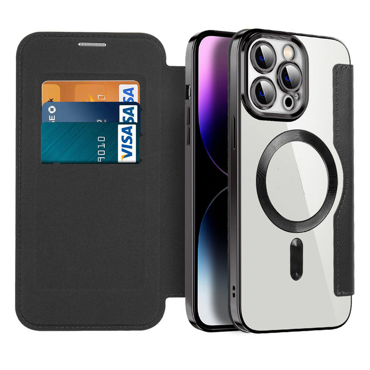 Bőr Flip tok mágneses adszorpcióval & RFID védelemmel – Valtrix (1+1 INGYEN)
