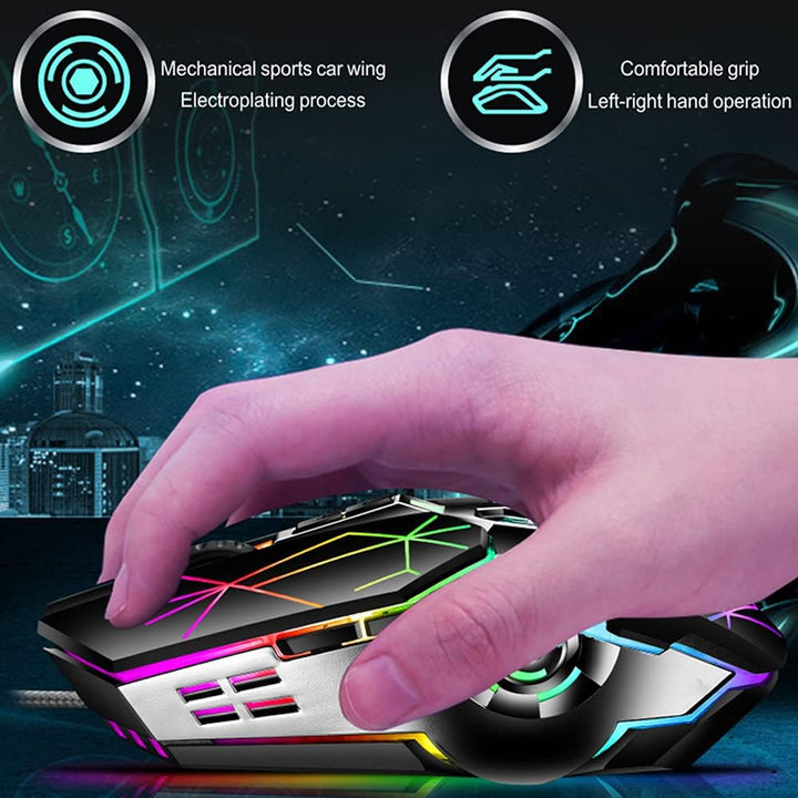 87 billentyűs mechanikus játékbillentyűzet RGB háttérvilágítással, kék kapcsolóval