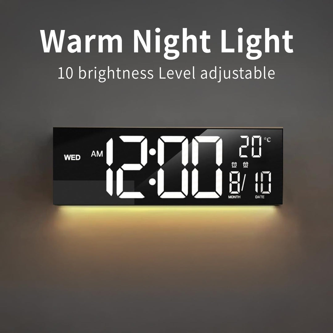 16 hüvelykes RGB digitális fal- és asztali ébresztőóra távirányítóval – Lumeris