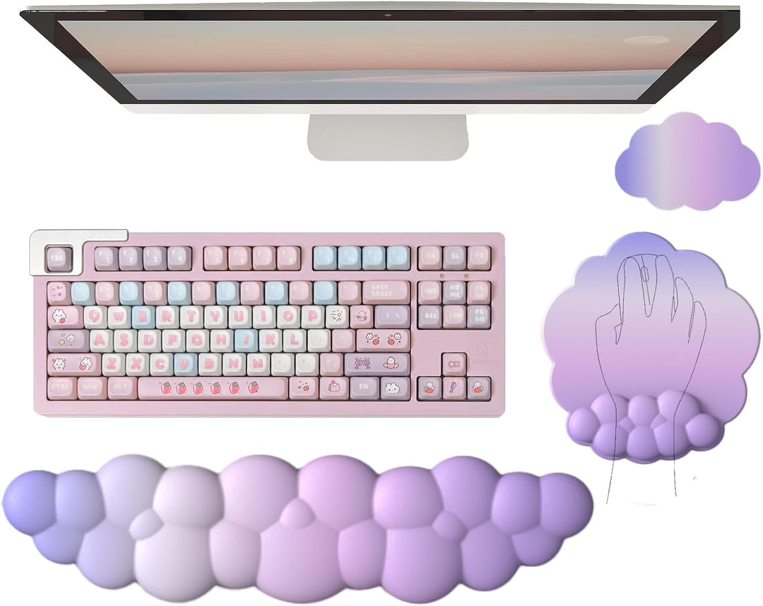 Felhő alakú ergonómikus csuklótámasz szett egérpad és poháralátét – Zeyora
